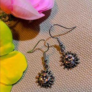 Homemade Sun Dangling Earrings